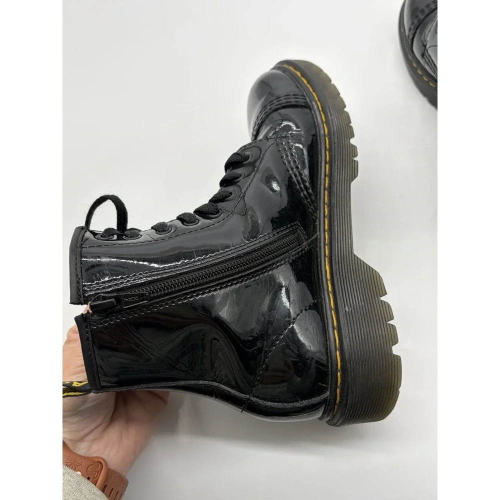 Dr. Martens Y Girls‎ Size 4 Black Patent Lamper Leather Zip Boots